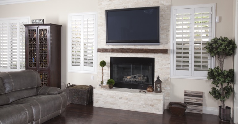 white shutters in Phoenix family room